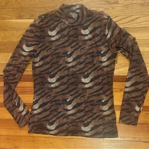 Only Brown and Black Turtleneck Top in Size L